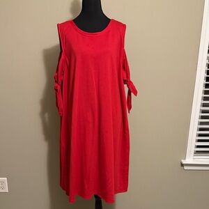 Red Cold Shoulder Dress